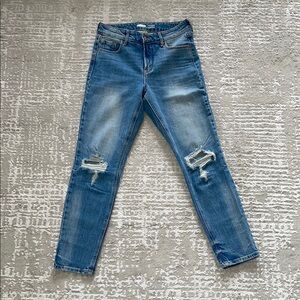 Old Navy Women's Light Blue Ripped Skinny Jeans